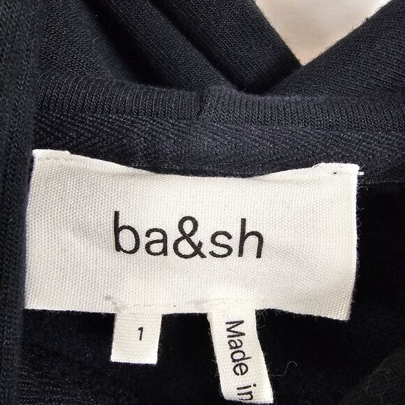 ba&sh Daris Cropped Hoodie in Black - Size 1 - Picture 3 of 12